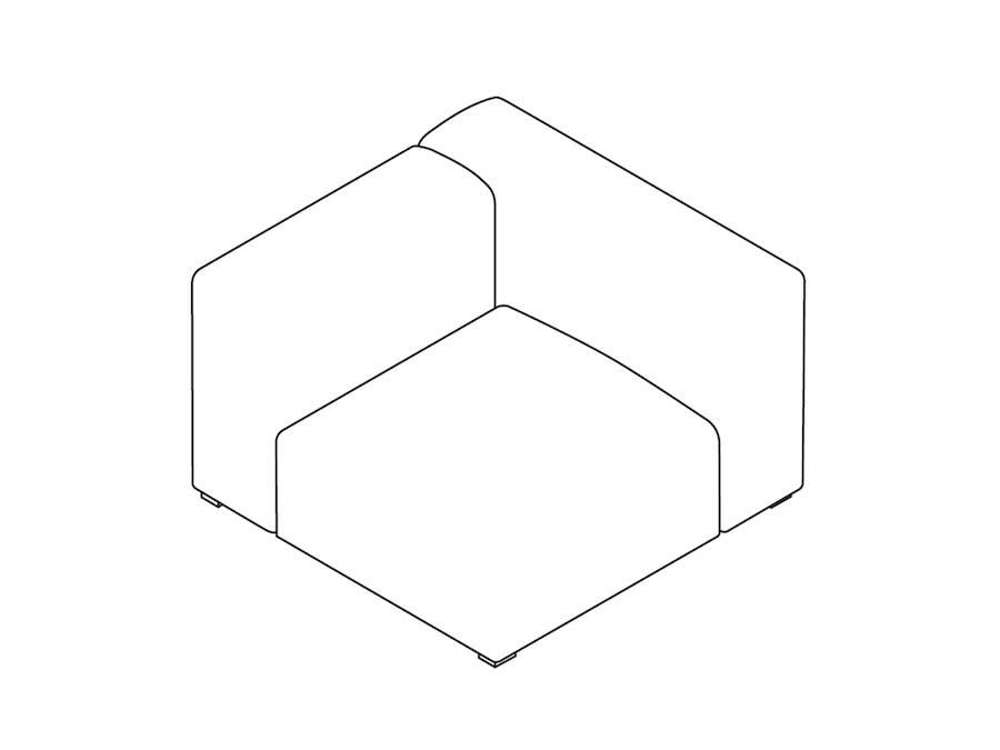 Um desenho de linha - Sofá Mags Soft Modular–Estreito–Unidade reta –lado direito