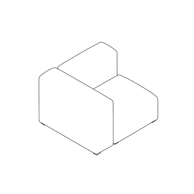 Um desenho de linha - Sofá Mags Soft Modular–Canto –lado esquerdo