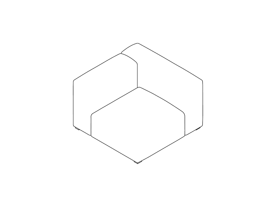 Um desenho de linha - Sofá Mags Soft Modular–Canto –lado direito