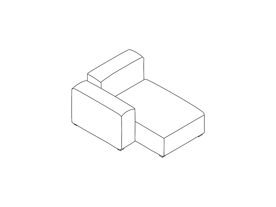 Uma renderização genérica - Sofá Mags Soft Modular–Estreito–Chaise –lado esquerdo