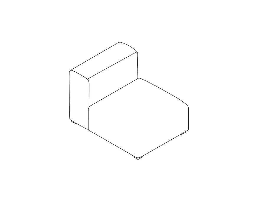 Um desenho de linha - Sofá Mags Soft Modular–Estreito–Unidade reta–Meio
