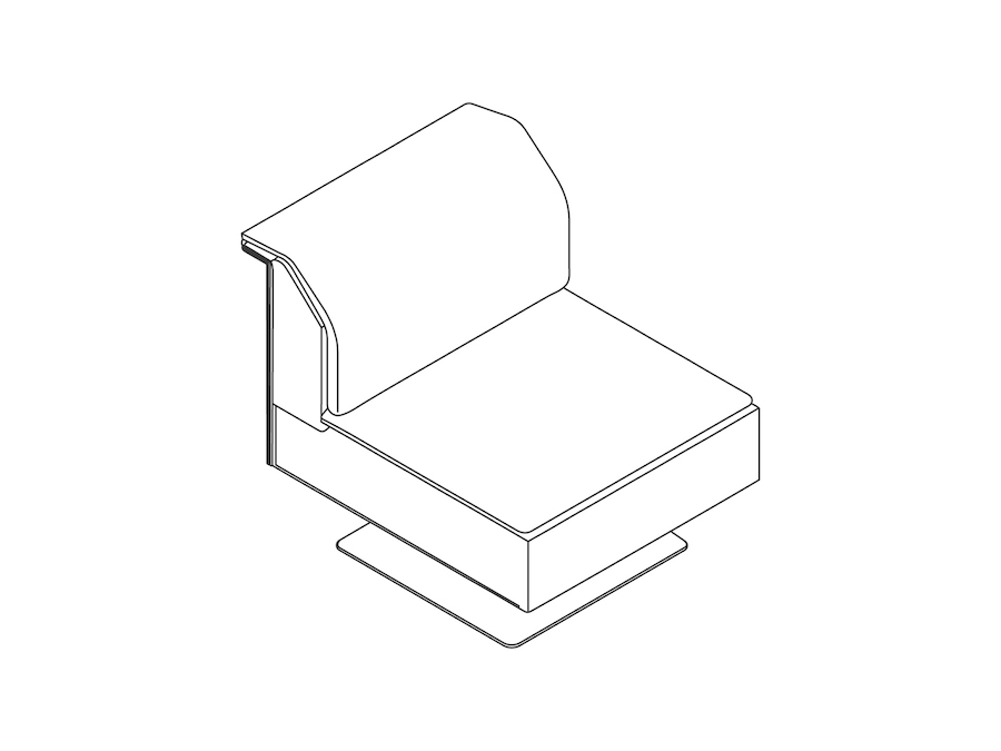 Um desenho de linha - Cadeira Club Mantle–Sem braços–Base giratória