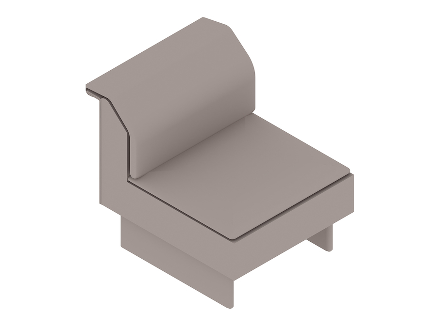 Un rendering generico - Seduta Club Mantle–Senza braccioli–Base in legno