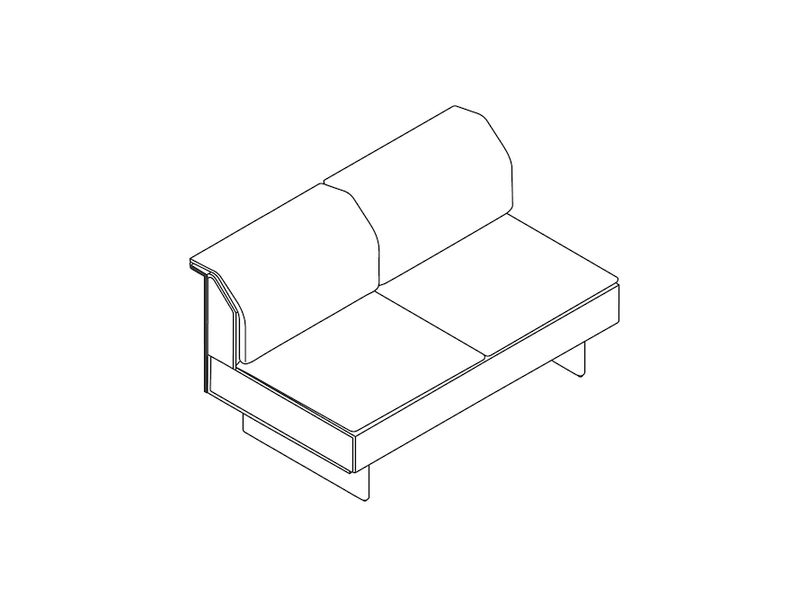 A line drawing - Mantle Settee–Armless