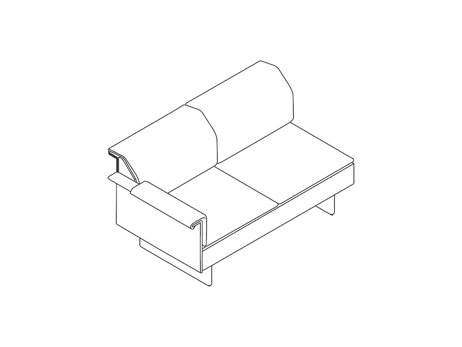 A line drawing - Mantle Settee–Right Arm