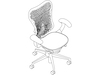 Uno schizzo - Seduta Mirra 2 - schienale in polimero - braccioli regolabili