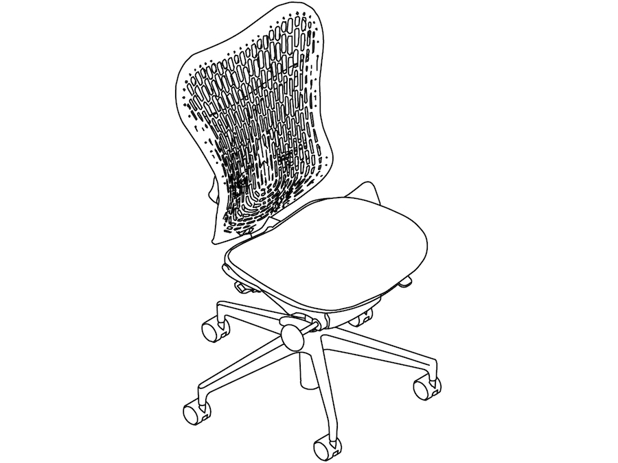 Eine Zeichnung - Mirra 2 Stuhl – Polymer-Rückenlehne – ohne Armlehnen