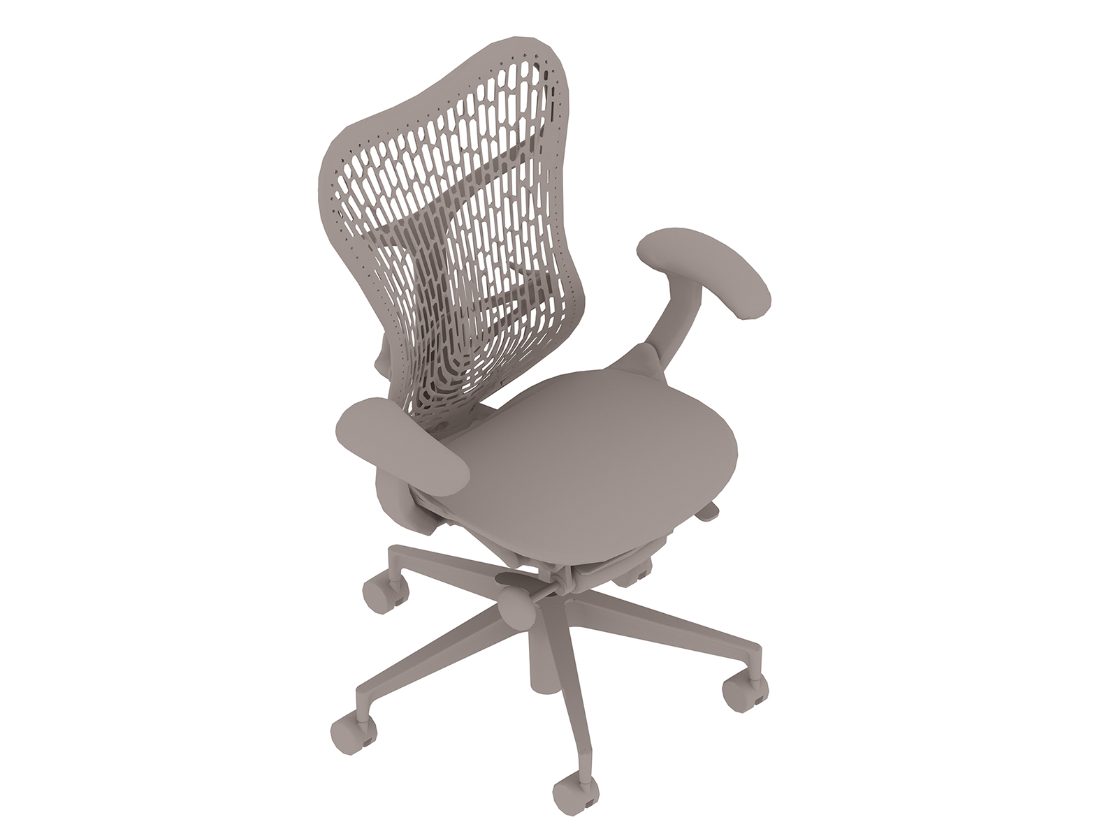 Een generieke rendering - Mirra 2-stoel–Polymeren rugleuning–Vaste armleuningen