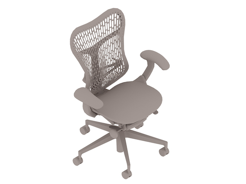 通用渲染图 - Mirra 2座椅–聚合物靠背–固定扶手