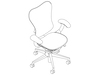 线描图 - Mirra 2座椅–悬架支撑靠背–可调式扶手