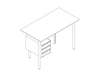线描图 - Mode办公桌–配储物柜