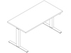 Um desenho de linha - Mesas Sit-to-Stand Motia–Retangular–Pé em T