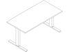 Um desenho de linha - Mesas Sit-to-Stand Motia–Vista Retangular