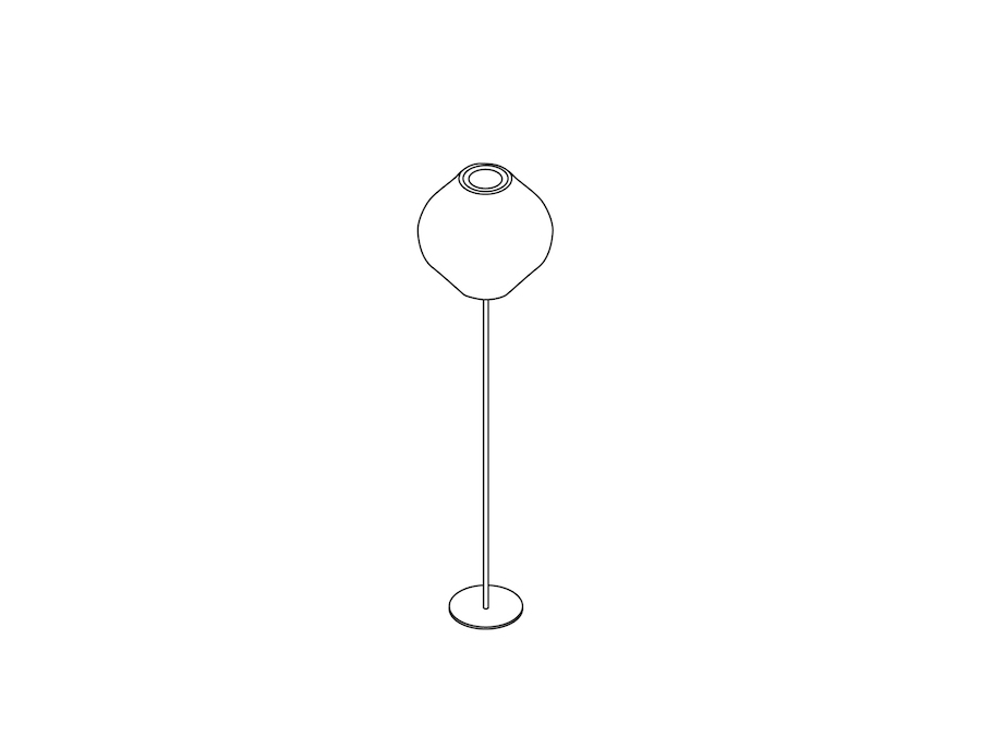 A line drawing - Nelson Pear Lotus Floor Lamp–Small