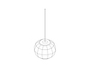 A line drawing - Nelson Angled Sphere Bubble Pendant–Large