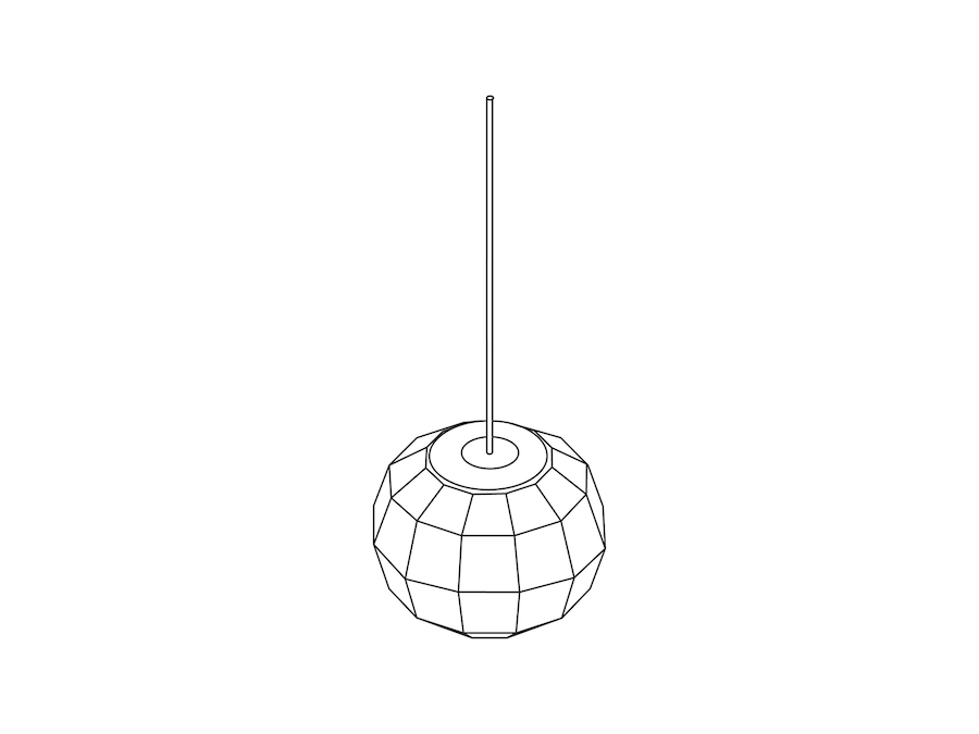 A line drawing - Nelson Angled Sphere Bubble Pendant–Large