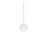 A line drawing - Nelson Angled Sphere Bubble Pendant–Medium