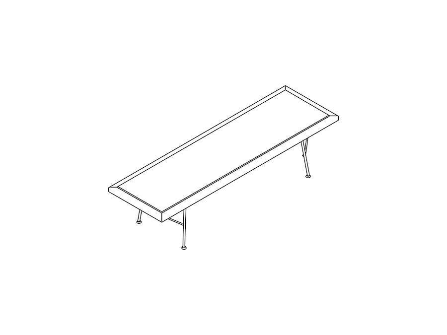A line drawing - Nelson Cane Bench