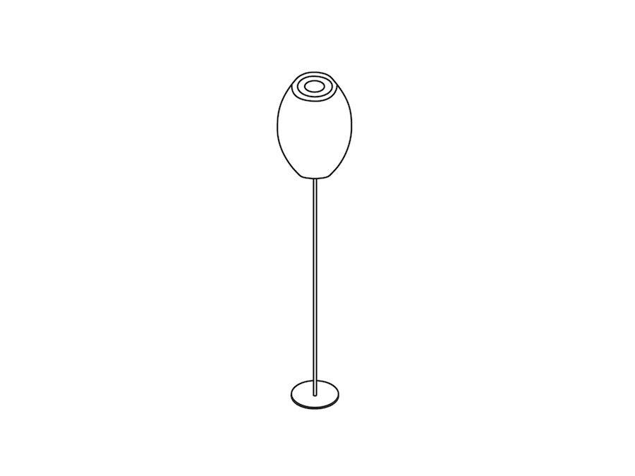 A line drawing - Nelson Cigar Lotus Floor Lamp–Small
