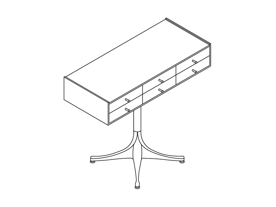 A line drawing - Nelson Miniature Chest–6 Drawers