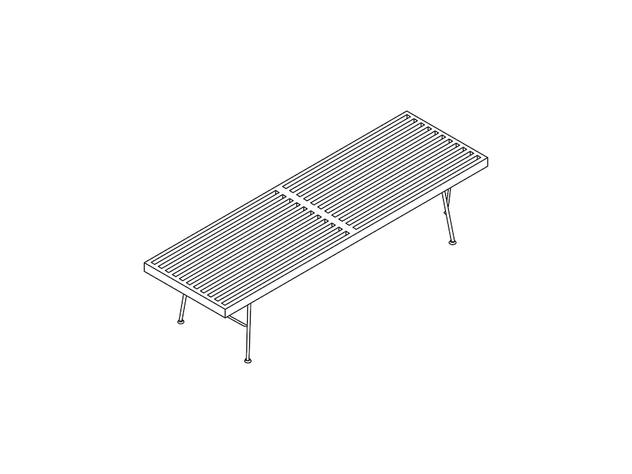 A line drawing - Nelson Platform Bench–Metal Base