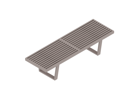A generic rendering - Nelson Platform Bench–Wood Base