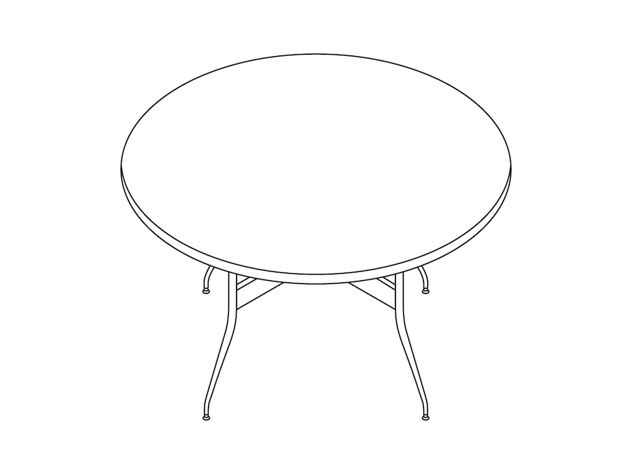 线描图 - Nelson Swag Leg桌子–圆桌
