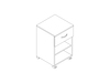 A line drawing - Nemschoff Bedside Cabinet–1 Drawer 1 Open Cabinet