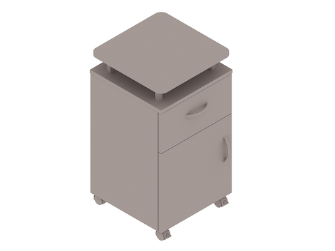 A generic rendering - Nemschoff Bedside Cabinet–Raised Top–1 Drawer 1 Door