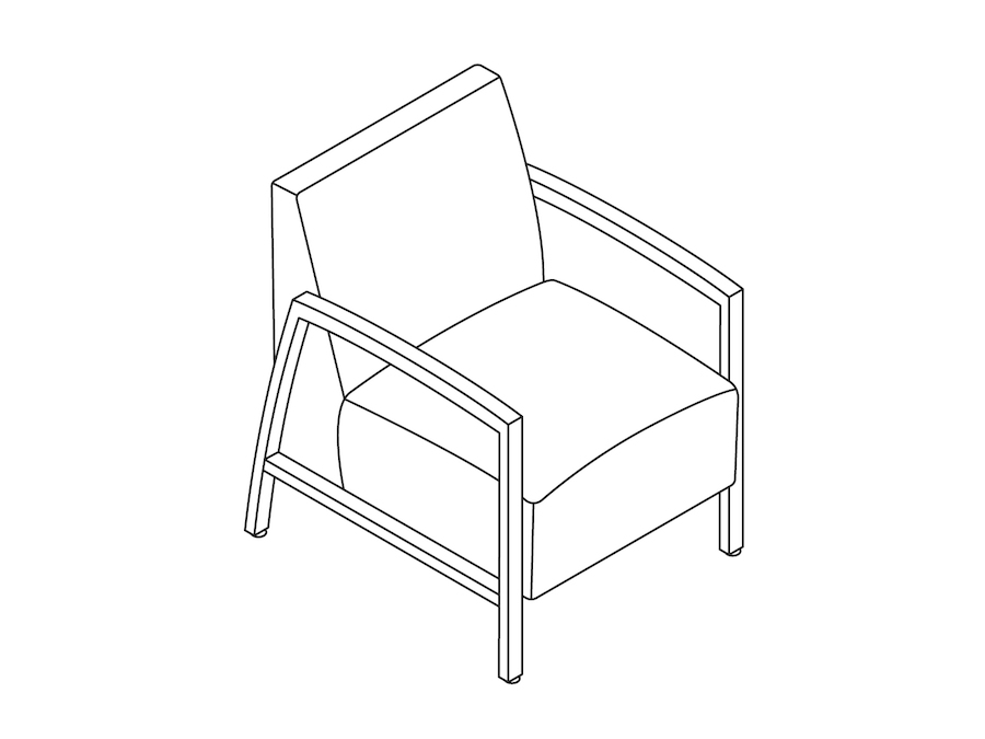 A line drawing - Nemschoff Brava Modern Armchair
