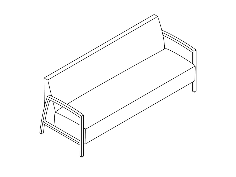 A line drawing - Nemschoff Brava Modern Sofa