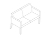 A line drawing - Nemschoff Brava Multiple Seating–Closed Arm–2 Seat