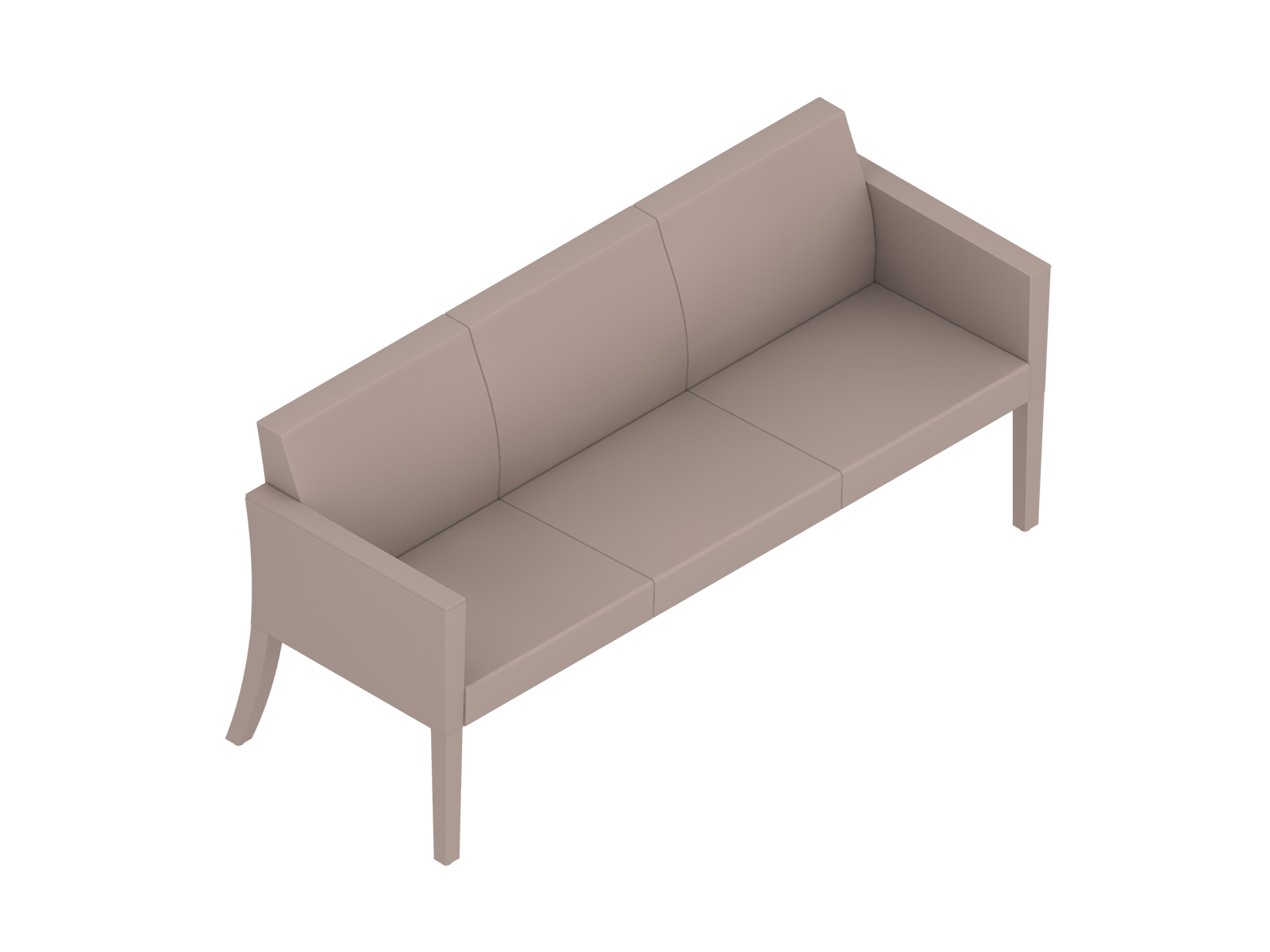 A generic rendering - Nemschoff Brava Multiple Seating–Closed Arm–3 Seat