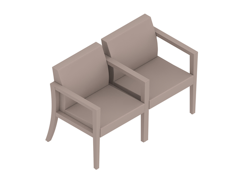 A generic rendering - Nemschoff Brava Multiple Seating–Open Arm–Divider Arm and Leg–2 Seat