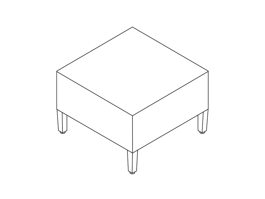 A line drawing - Nemschoff Brava Platform Bench–1 Seat