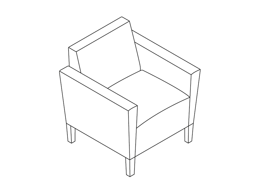 A line drawing - Nemschoff Brava Platform Chair–With Arms