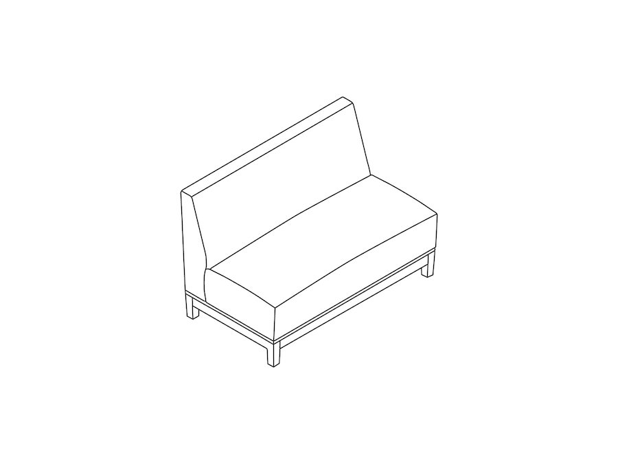 A line drawing - Nemschoff Brava Platform Multiple Seating–2 Seat–Armless