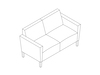 A line drawing - Nemschoff Brava Platform Multiple Seating–2 Seat–With Arms