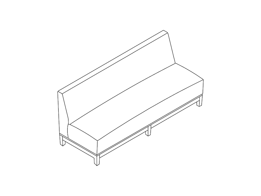 A line drawing - Nemschoff Brava Platform Multiple Seating–3 Seat–Armless