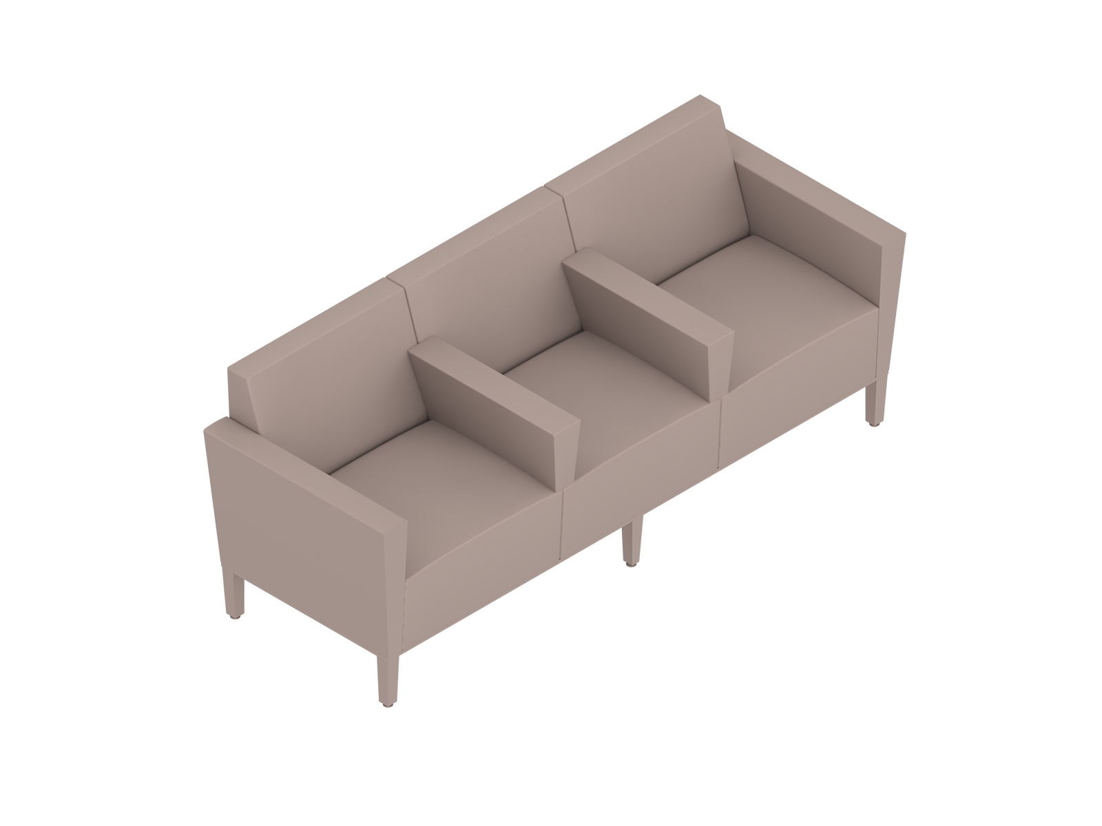 A generic rendering - Nemschoff Brava Platform Multiple Seating–Divider Arm–3 Seat