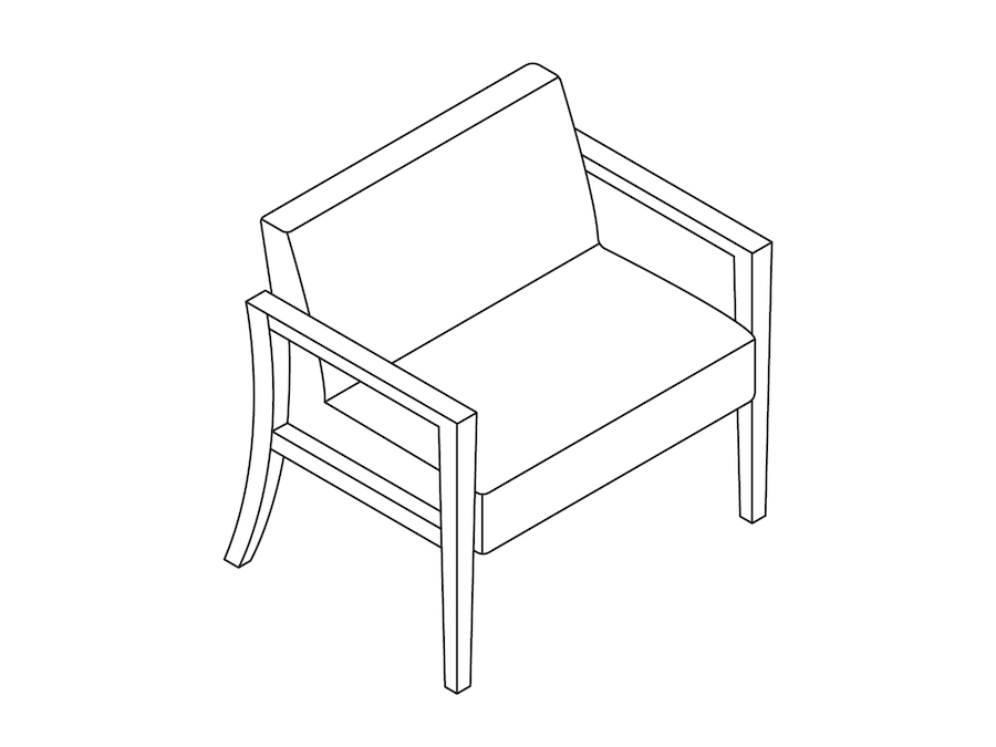 A line drawing - Nemschoff Brava Plus Chair–Open Arm–30 Wide