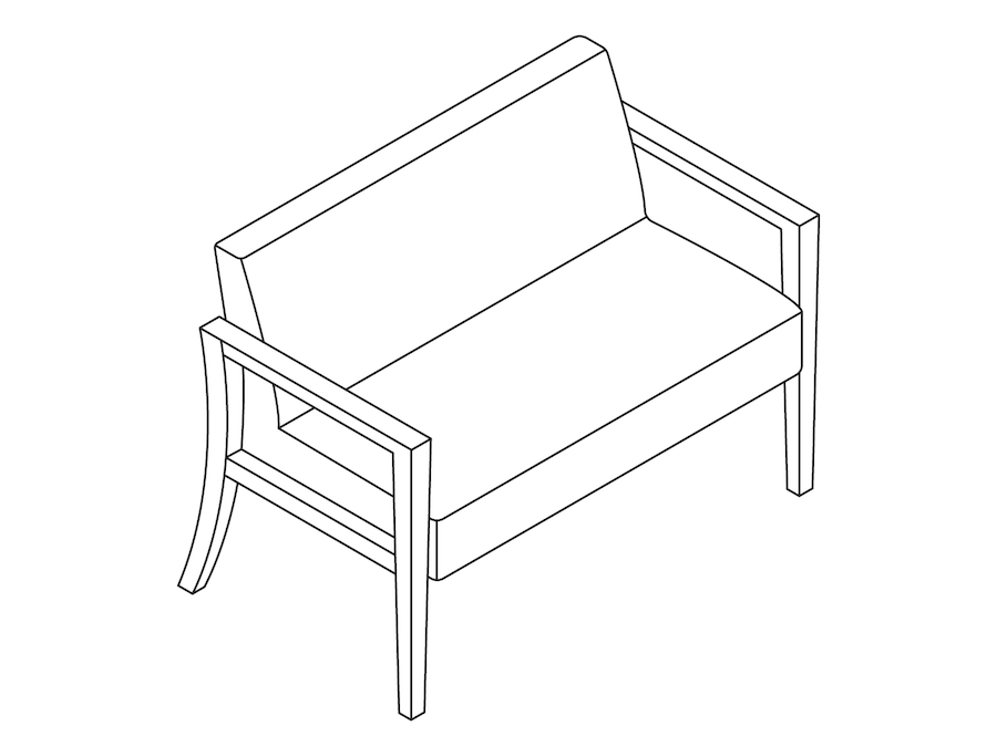 A line drawing - Nemschoff Brava Plus Chair–Open Arm–40 Wide