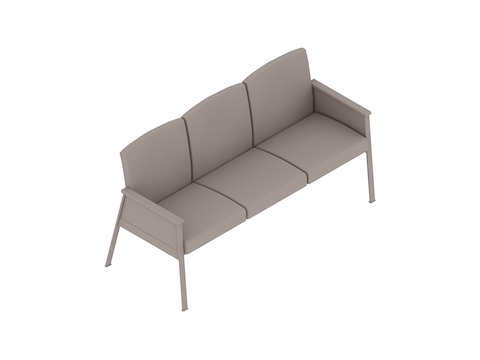 A generic rendering - Nemschoff Easton Multiple Seating–Closed Arm–3 Seat