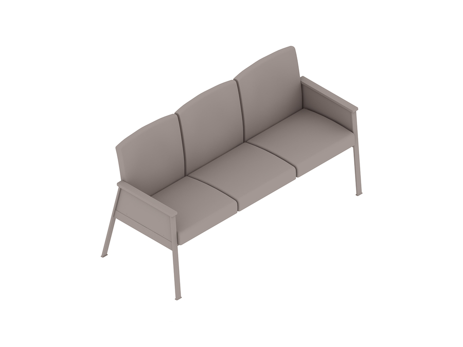 A generic rendering - Nemschoff Easton Multiple Seating–Closed Arm–3 Seat
