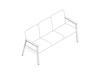 A line drawing - Nemschoff Easton Multiple Seating–Closed Arm–3 Seat