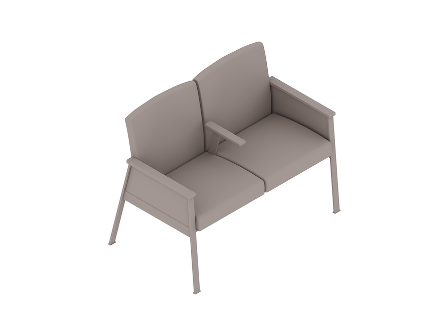 A generic rendering - Nemschoff Easton Multiple Seating–Closed Arm–Divider Arm–2 Seat