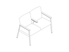 A line drawing - Nemschoff Easton Multiple Seating–Closed Arm–Divider Arm–2 Seat