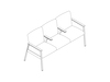 A line drawing - Nemschoff Easton Multiple Seating–Closed Arm–Divider Arm–3 Seat