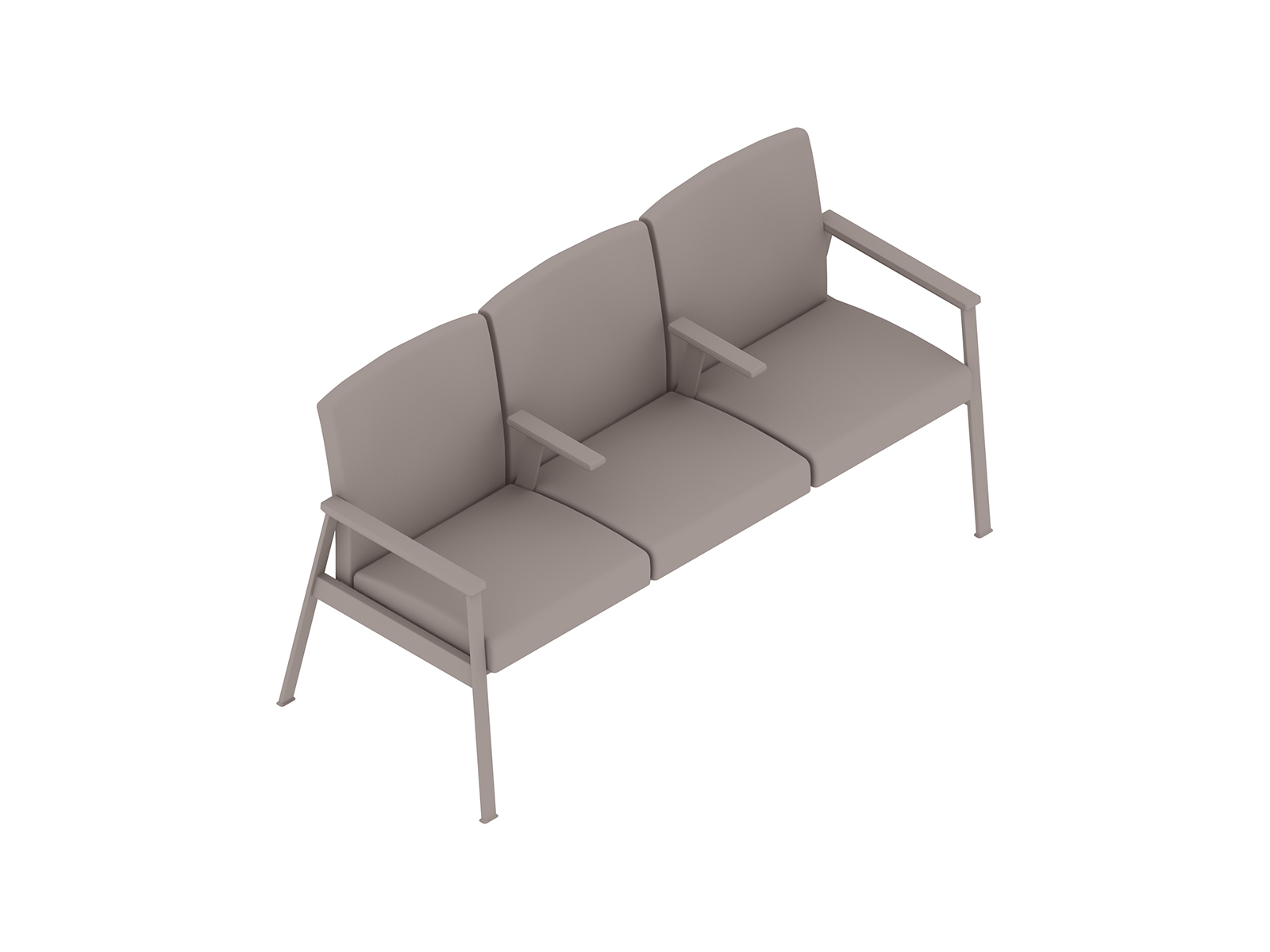 A generic rendering - Nemschoff Easton Multiple Seating–Open Arm–Divider Arm–3 Seat