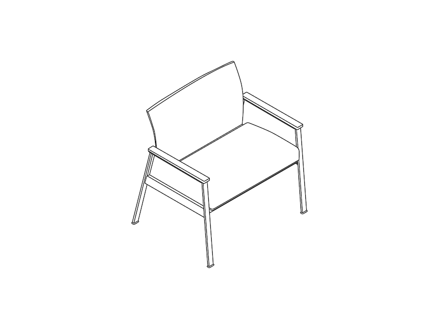 A line drawing - Nemschoff Easton Plus Chair–Closed Arm